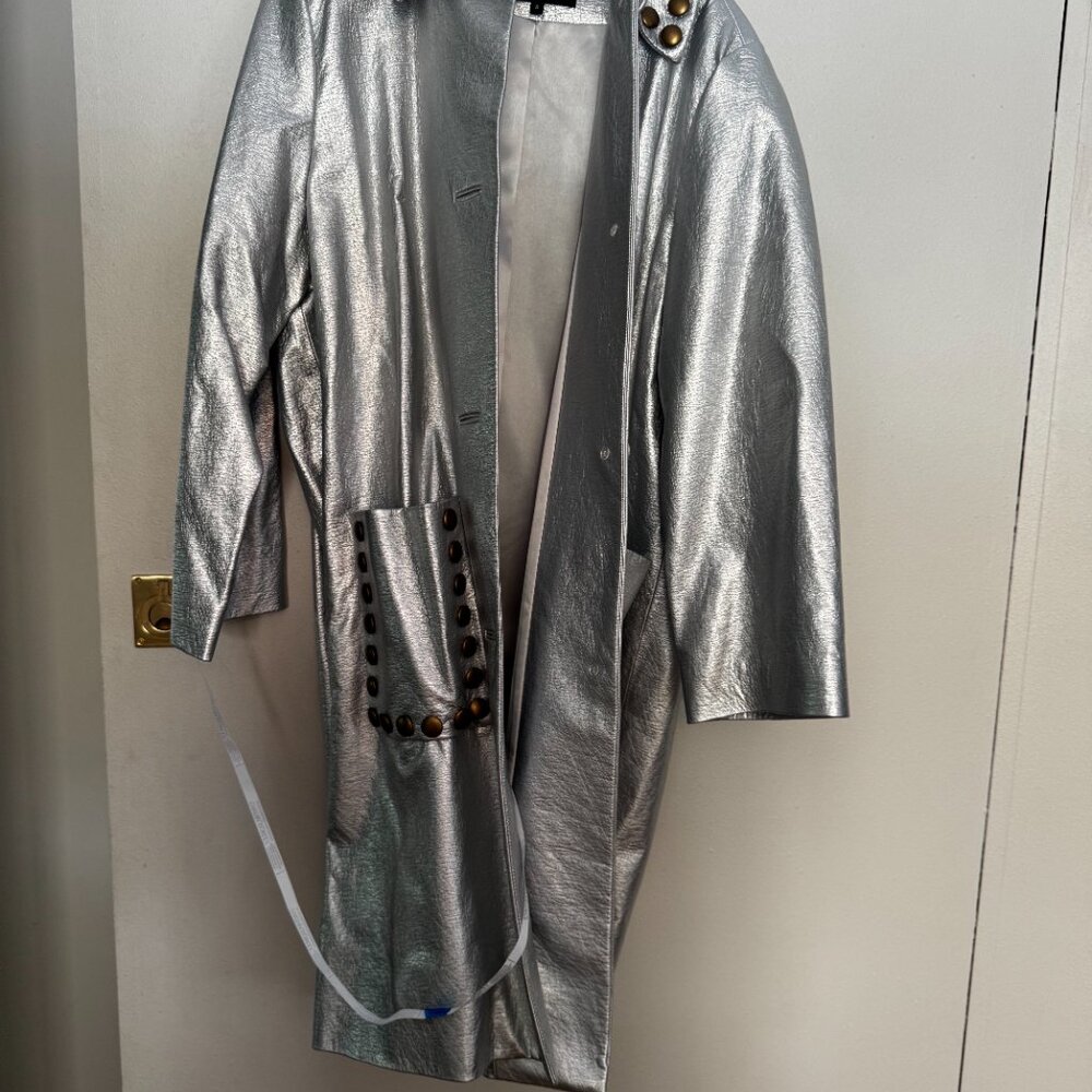 Cynthia Rowley Vegan Studded Leather Coat - Picture 3 of 4